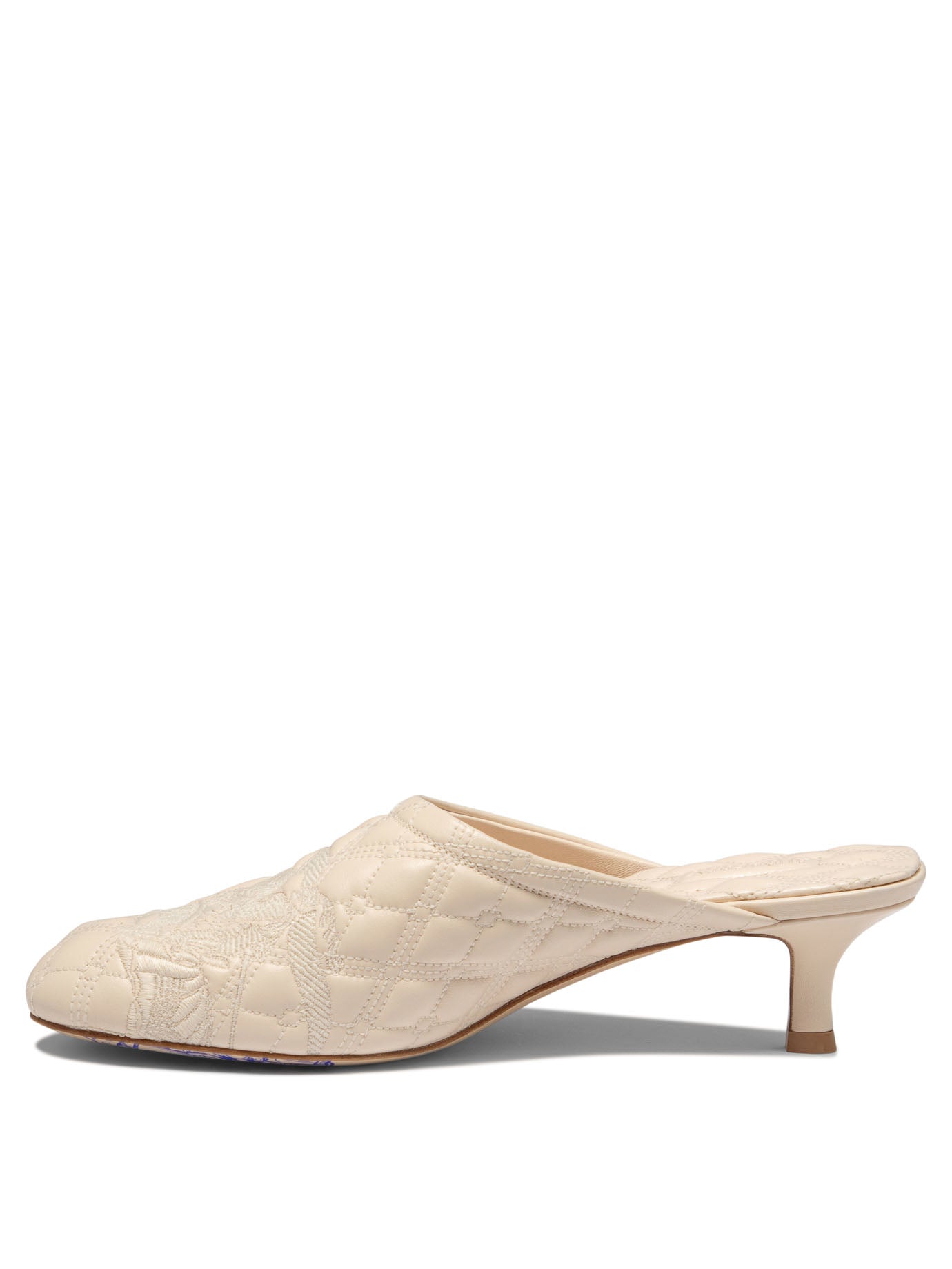 Embroidery Quilted Mules