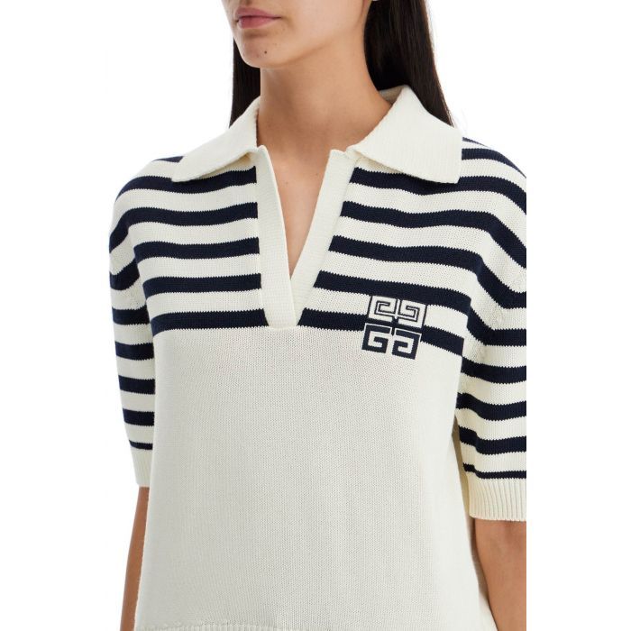 4G Striped Polo Sweater