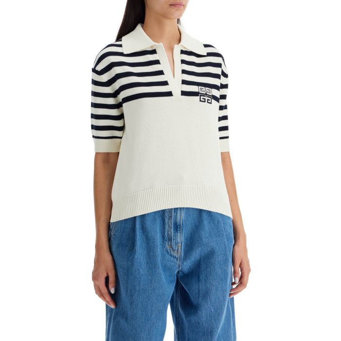4G Striped Polo Sweater