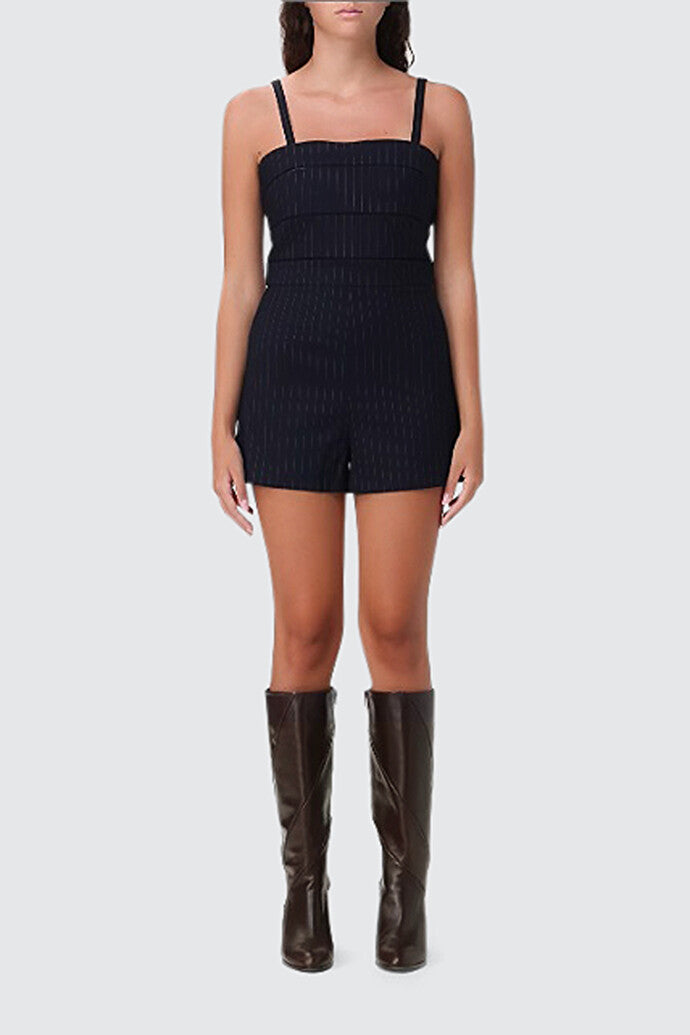 Pinstripe wool playsuit