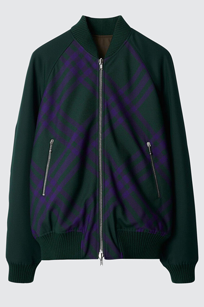 Reversible Check Bomber Jacket