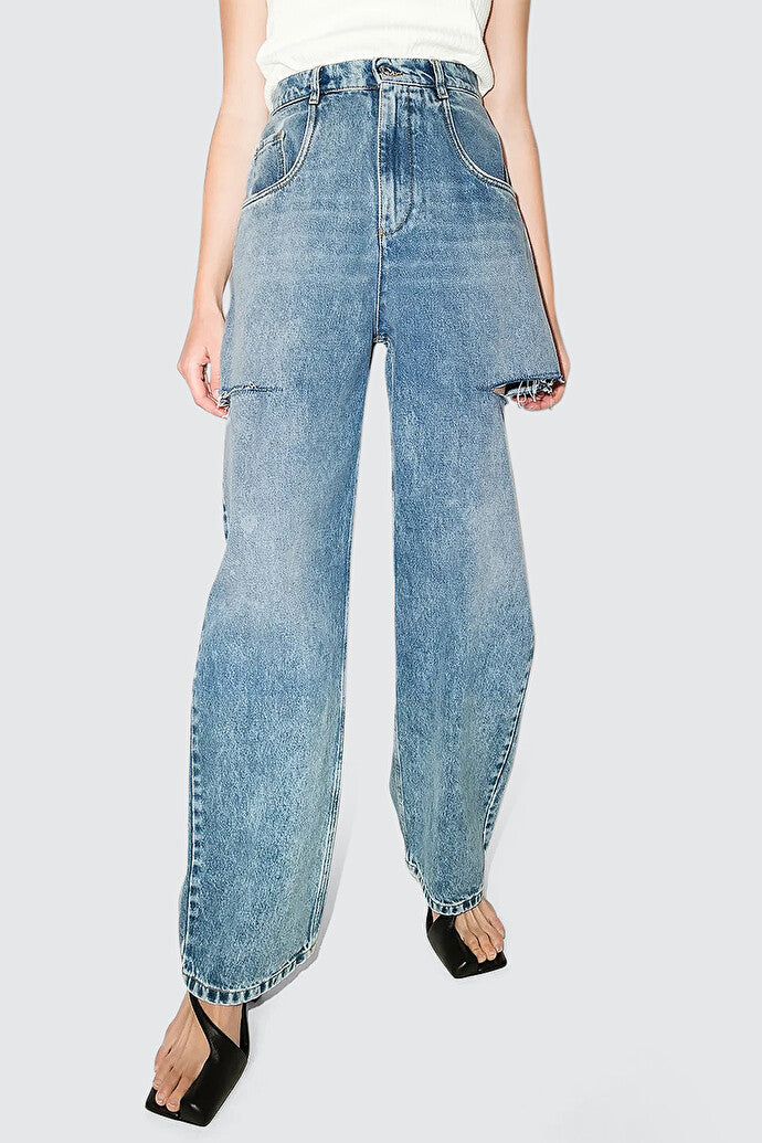 Slash Detail Denim Jeans