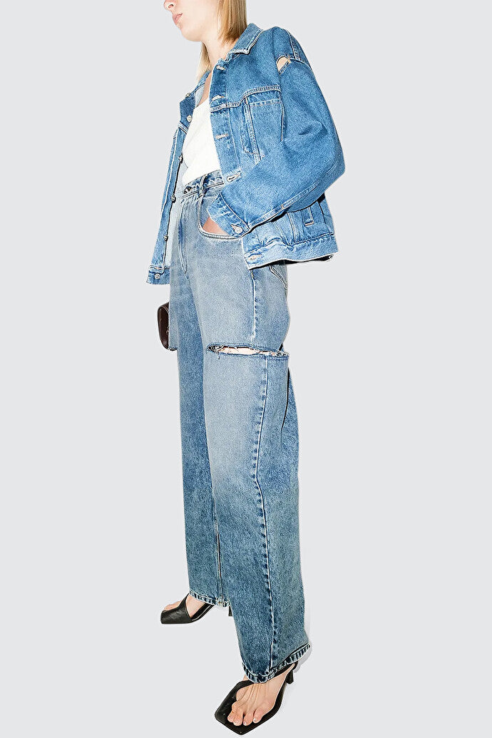 Slash Detail Denim Jeans