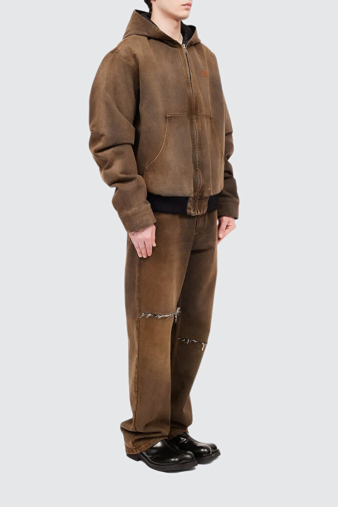 Fade Effect Hooded Jacket