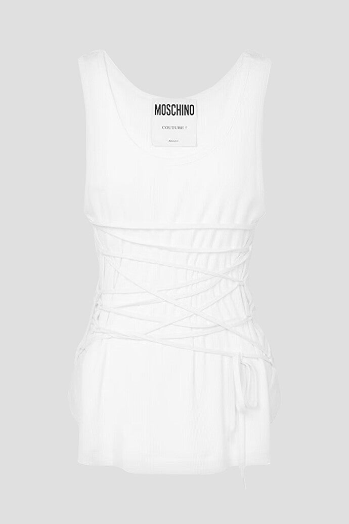 Stretch Cotton Tank Top with laces