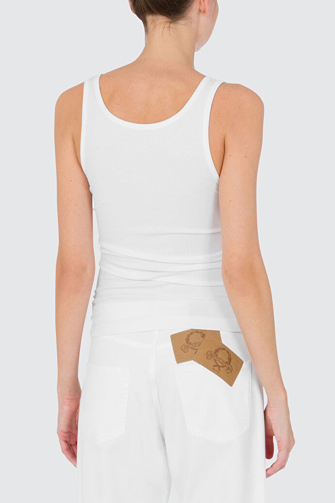 Stretch Cotton Tank Top with laces