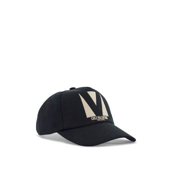 butter logo in adjustable cotton black baseball cap