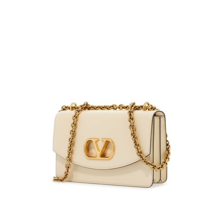 VLogo Shiny Leather Shoulder Bag