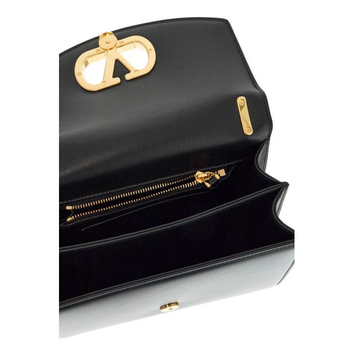 VLogo Shiny Leather Small Shoulder Bag