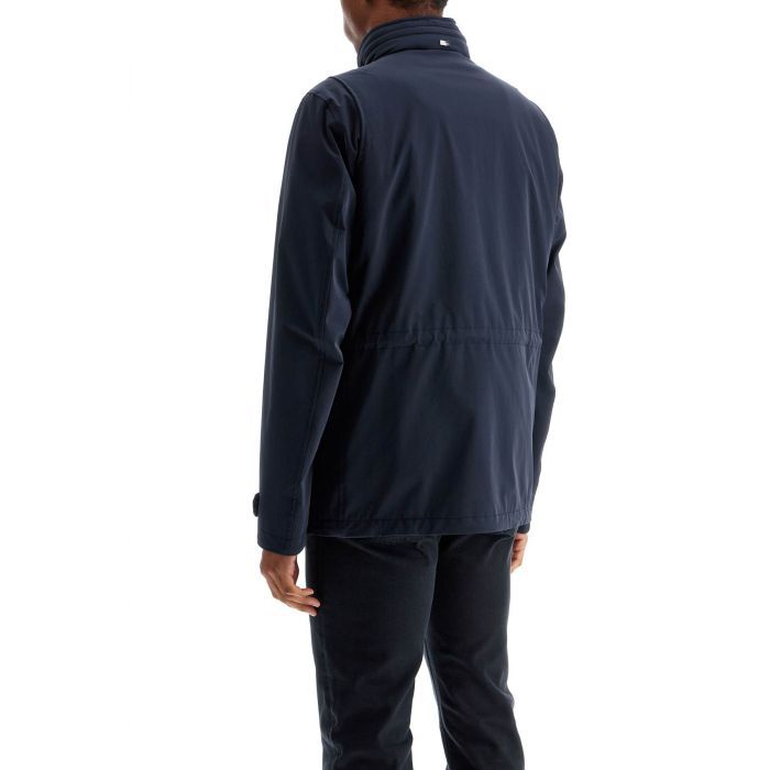 high collar dark blue polyester city life jacket