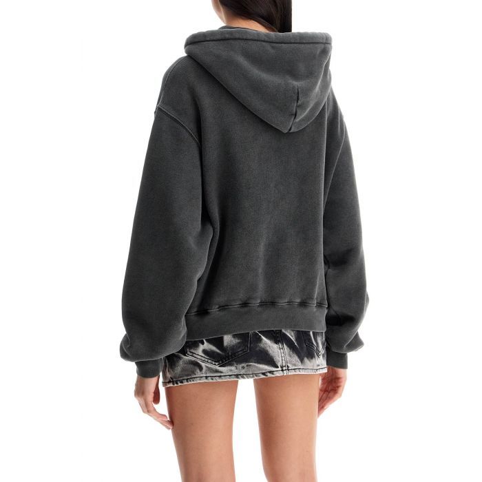 cotton blade logo-embossed hoodie
