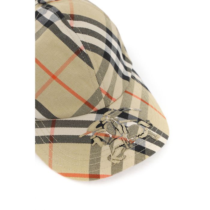 Check Cotton Blend Cap