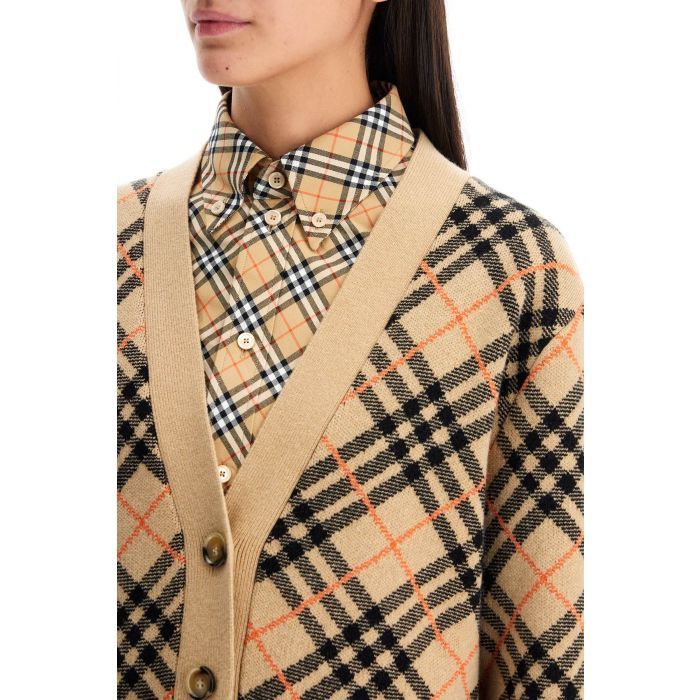 Checked Cashmere Cardigan