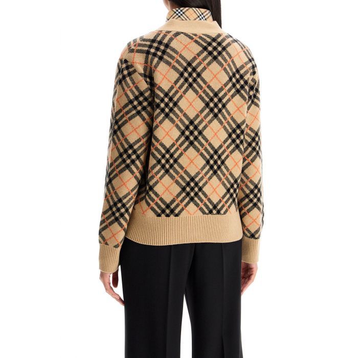 Checked Cashmere Cardigan