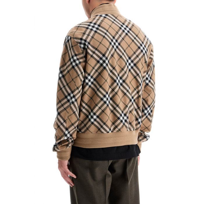 Check Wool Blend Harrington Jacket