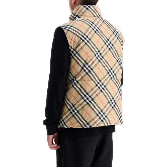 Reversible Checked Padded Gilet