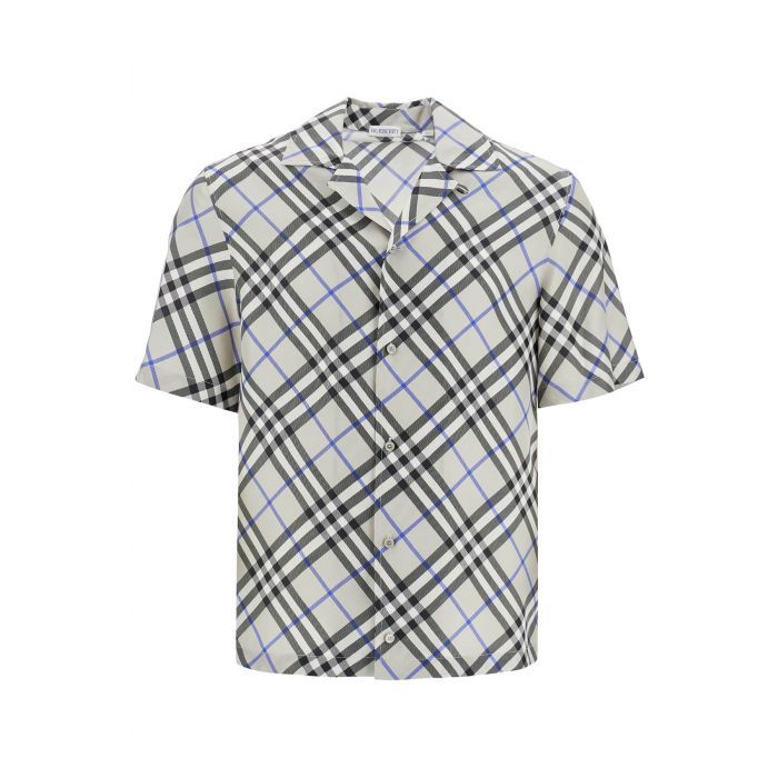 Oversized Check Silk Shirt