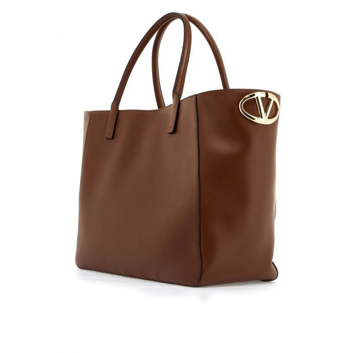 VLogo Leather Tote Bag