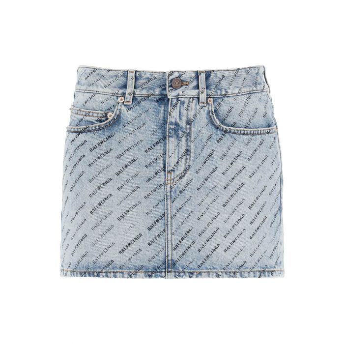 Logo Denim Skirt