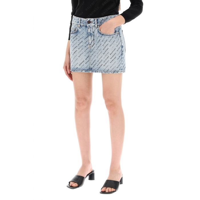 Logo Denim Skirt