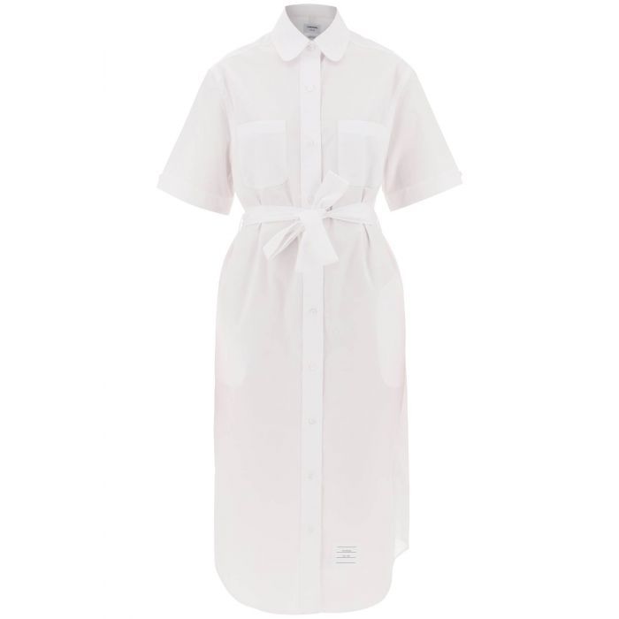 Solid Poplin Midi Shirt Dress