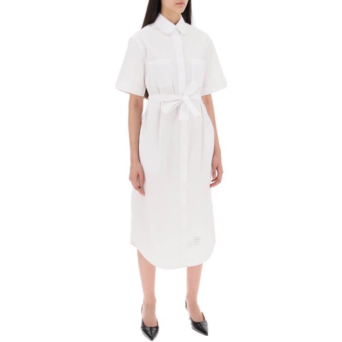 Solid Poplin Midi Shirt Dress