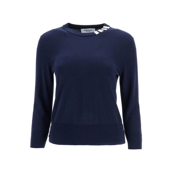 COTTON 4-BAR CREW NECK PULLOVER