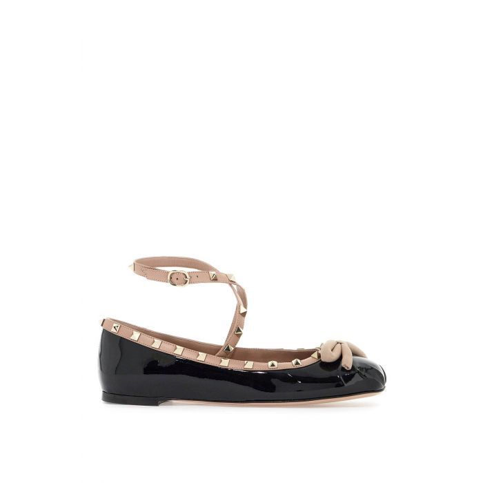 Rockstud Patent Leather Ballerinas