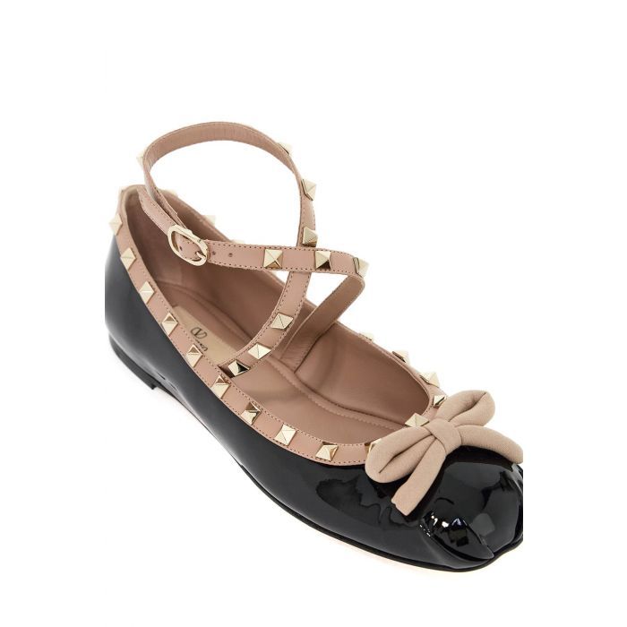 Rockstud Patent Leather Ballerinas