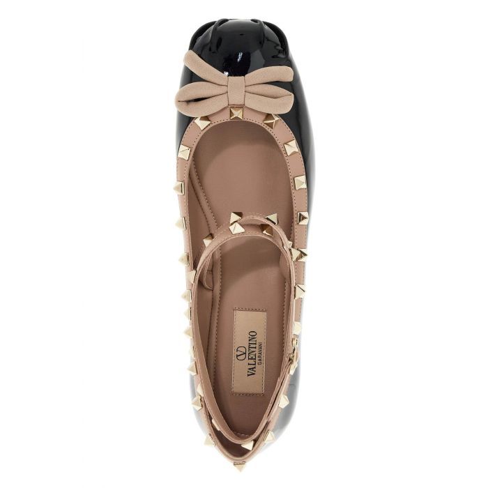 Rockstud Patent Leather Ballerinas