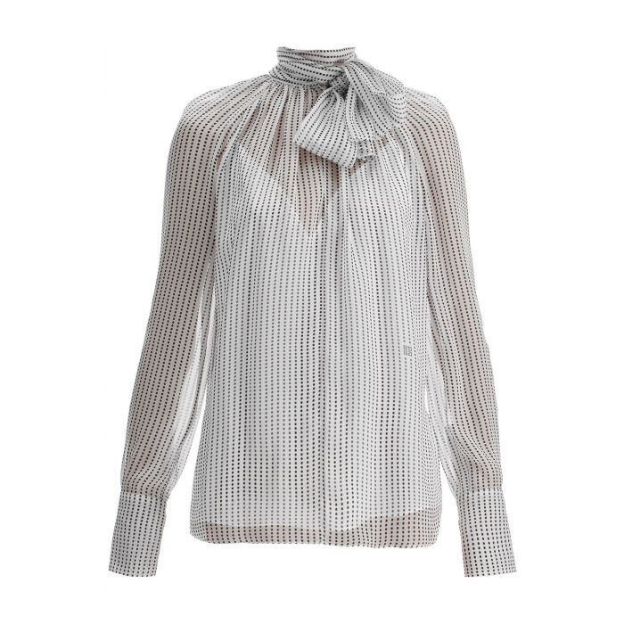 Silk Chiffon Lavalliere Blouse