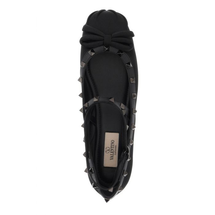 Rockstud Satin Ballerinas