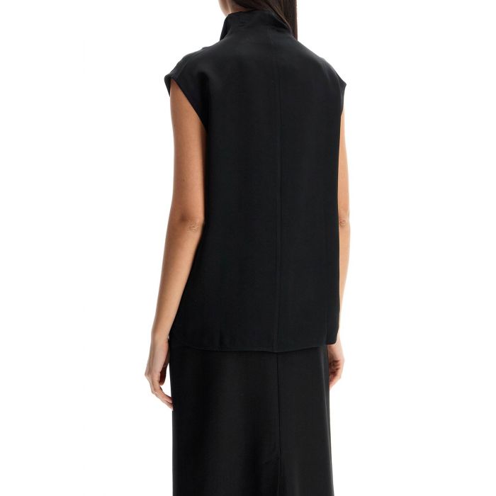 Sleeveless Funnel-neck Top