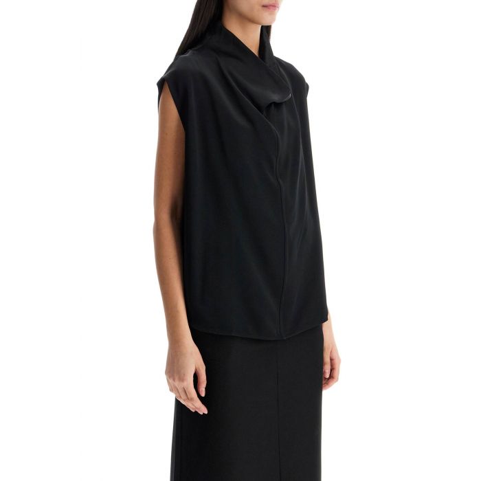 Sleeveless Funnel-neck Top