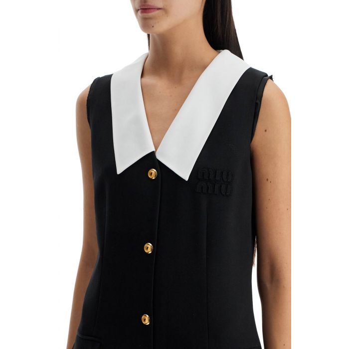 Sleeveless mini wool dress