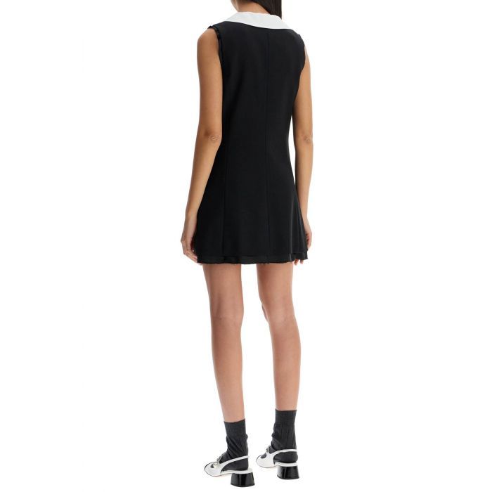 Sleeveless mini wool dress