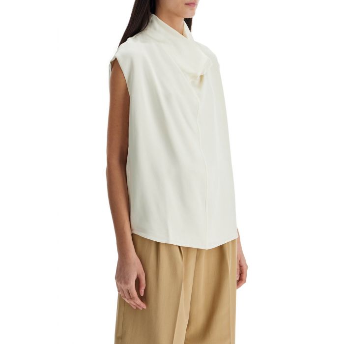Sleeveless Funnel-neck Top