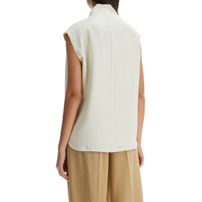 Sleeveless Funnel-neck Top