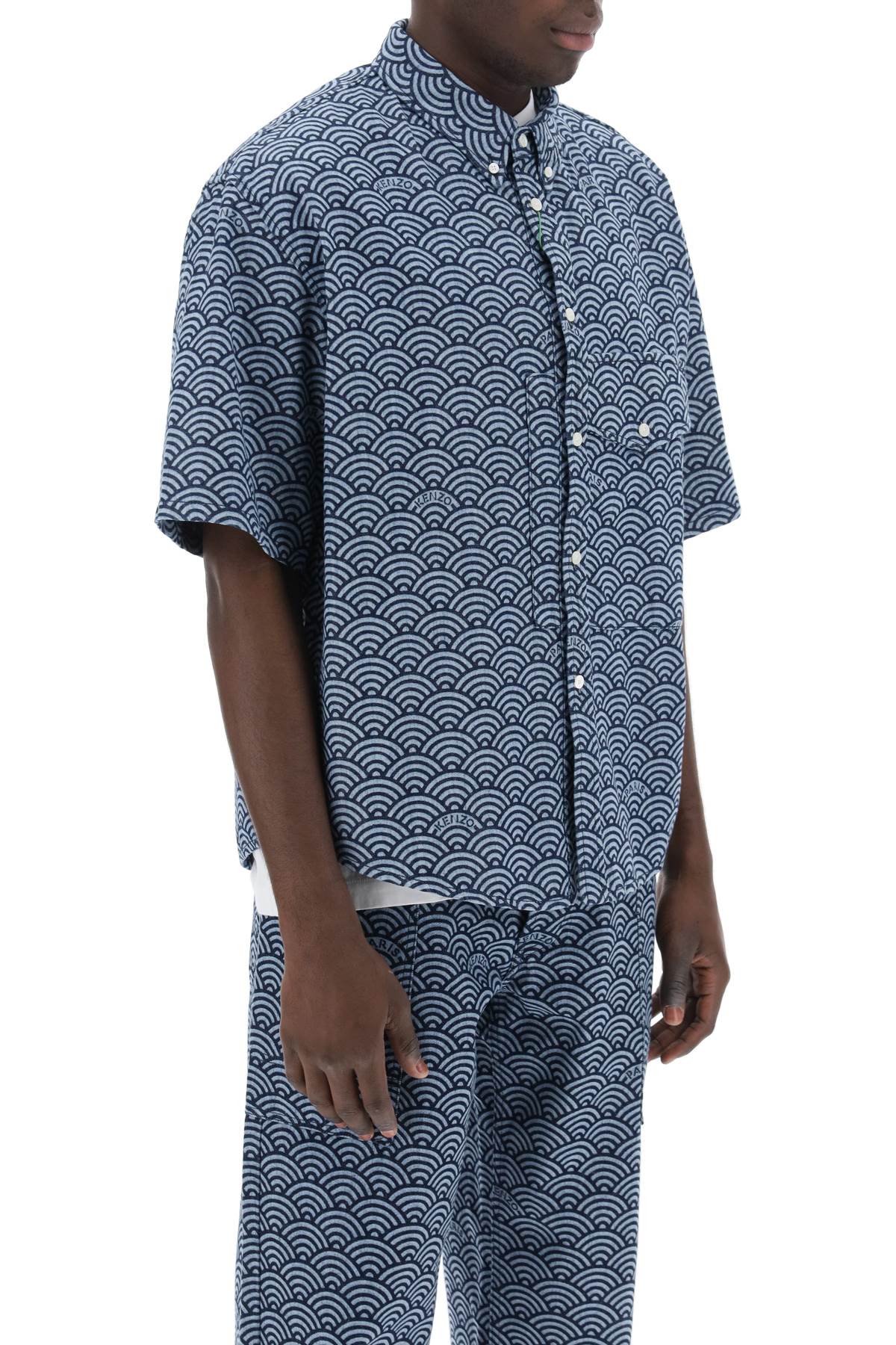 Kenzo Seigaiha Denim Shirt