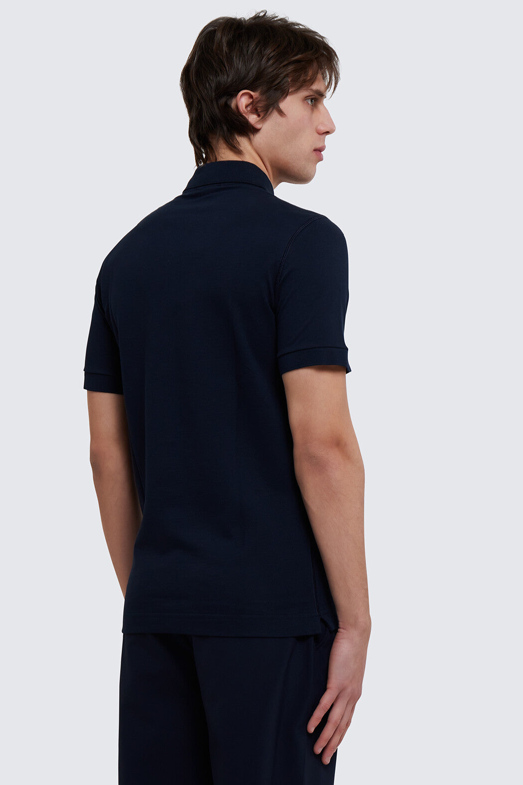 Logo Plate Cotton Polo Shirt