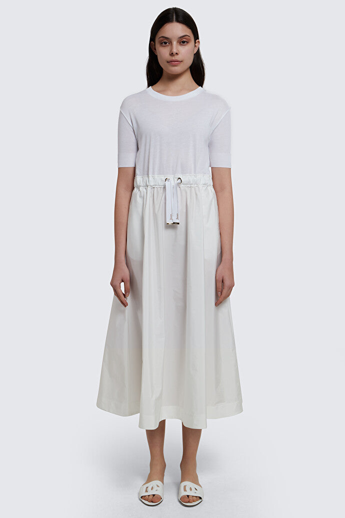 Glam Knit Effect Techno Taffeta Dress