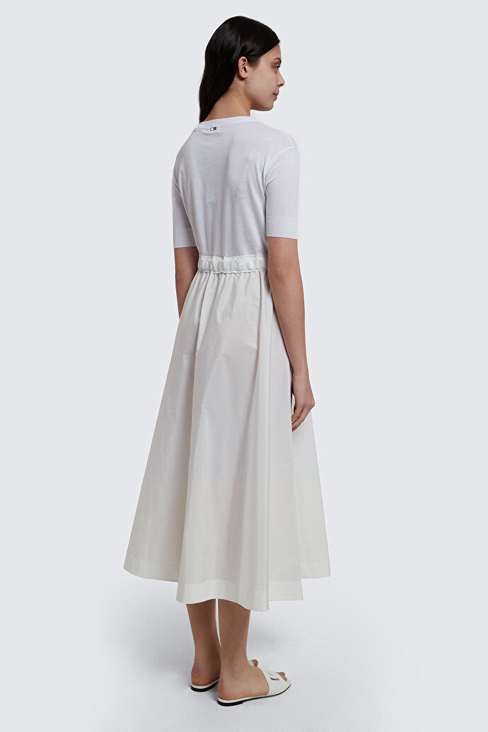 Glam Knit Effect Techno Taffeta Dress