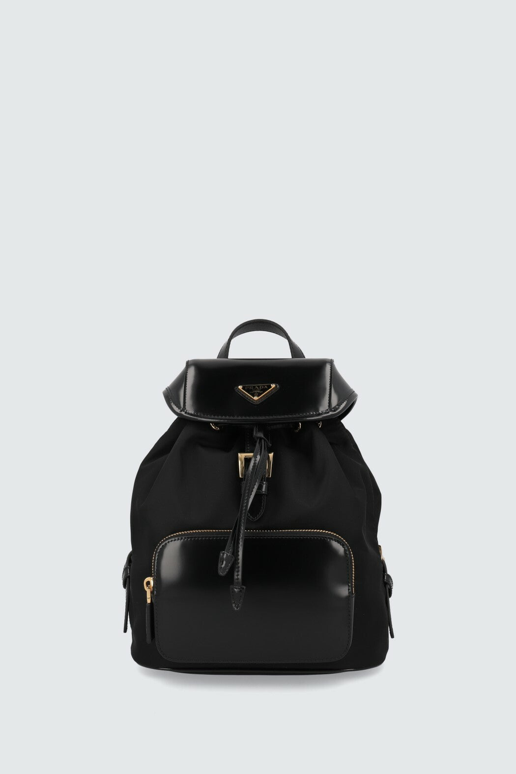 Brushed Leather Re-nylon Medium Backpack