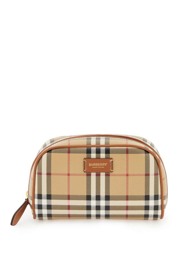 Faux leather tartan beauty case