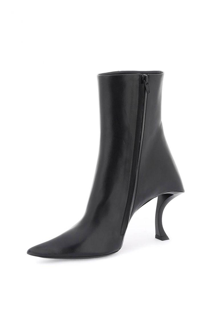 Leather hourglass 100mm ankle boots