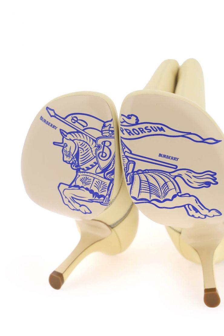 Leather peep ankle boots