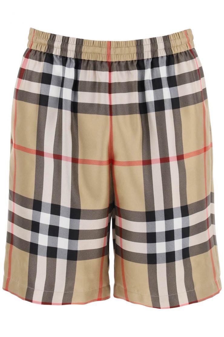 Bradeston check silk shorts
