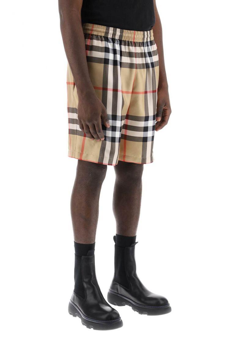 Bradeston check silk shorts