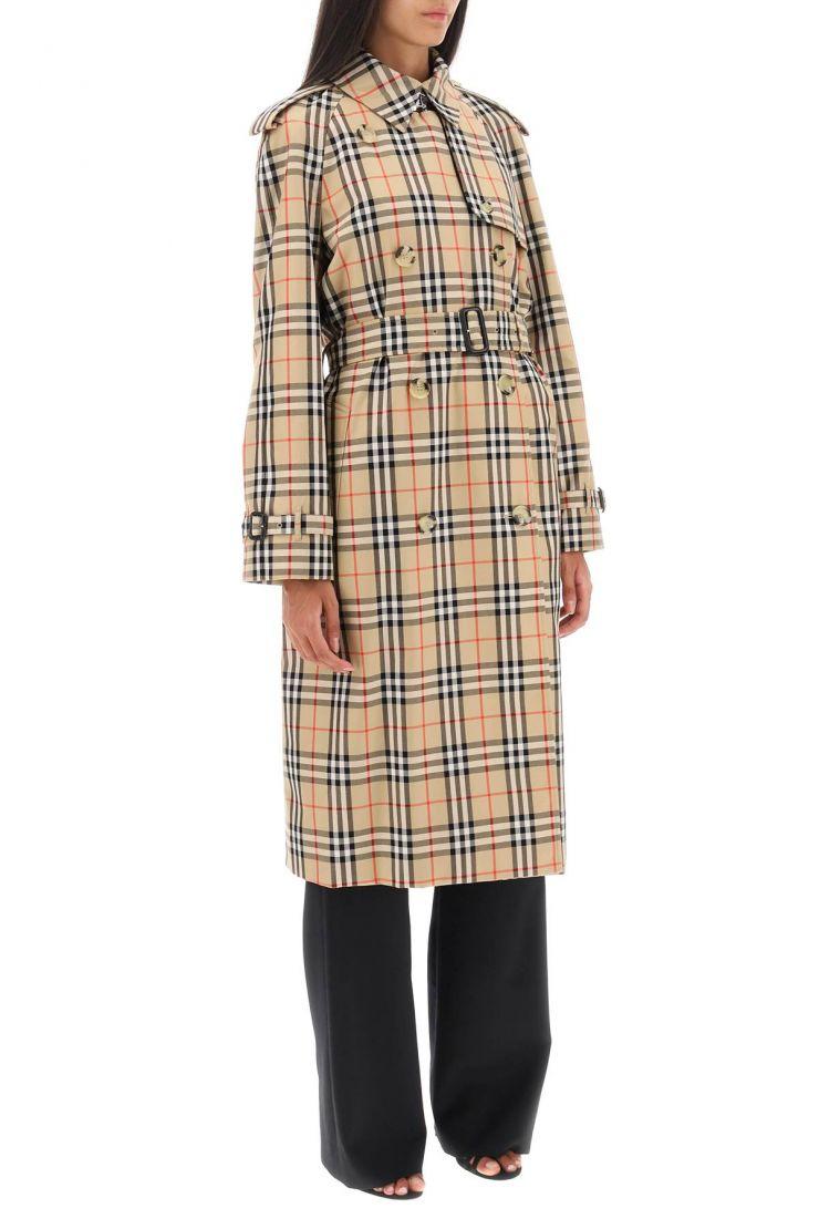 Check Garbardine Trench Coat