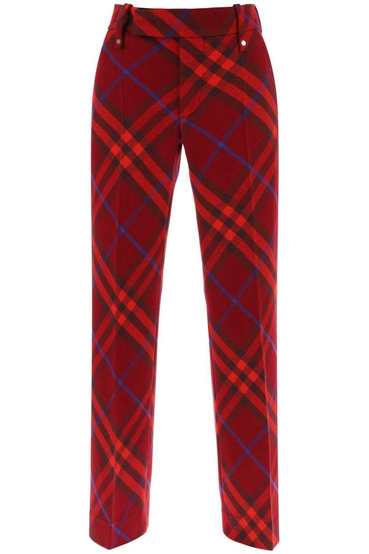 Checked Wool Trousers